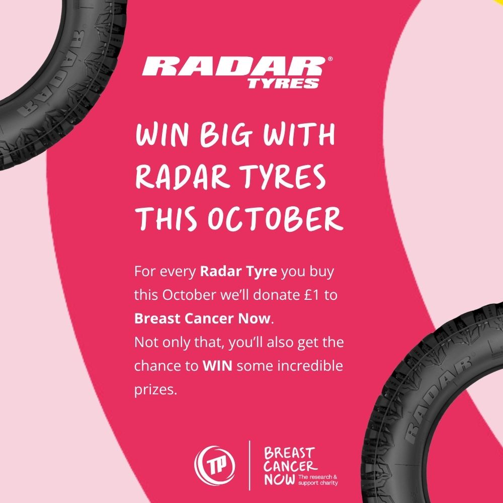 Breast Cancer Now Radar Tyres promotion